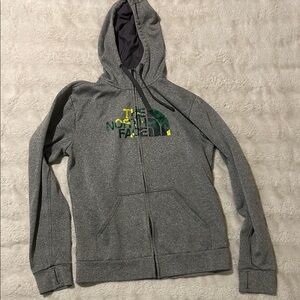 The North Face Gray Hoodie with Camo Logo